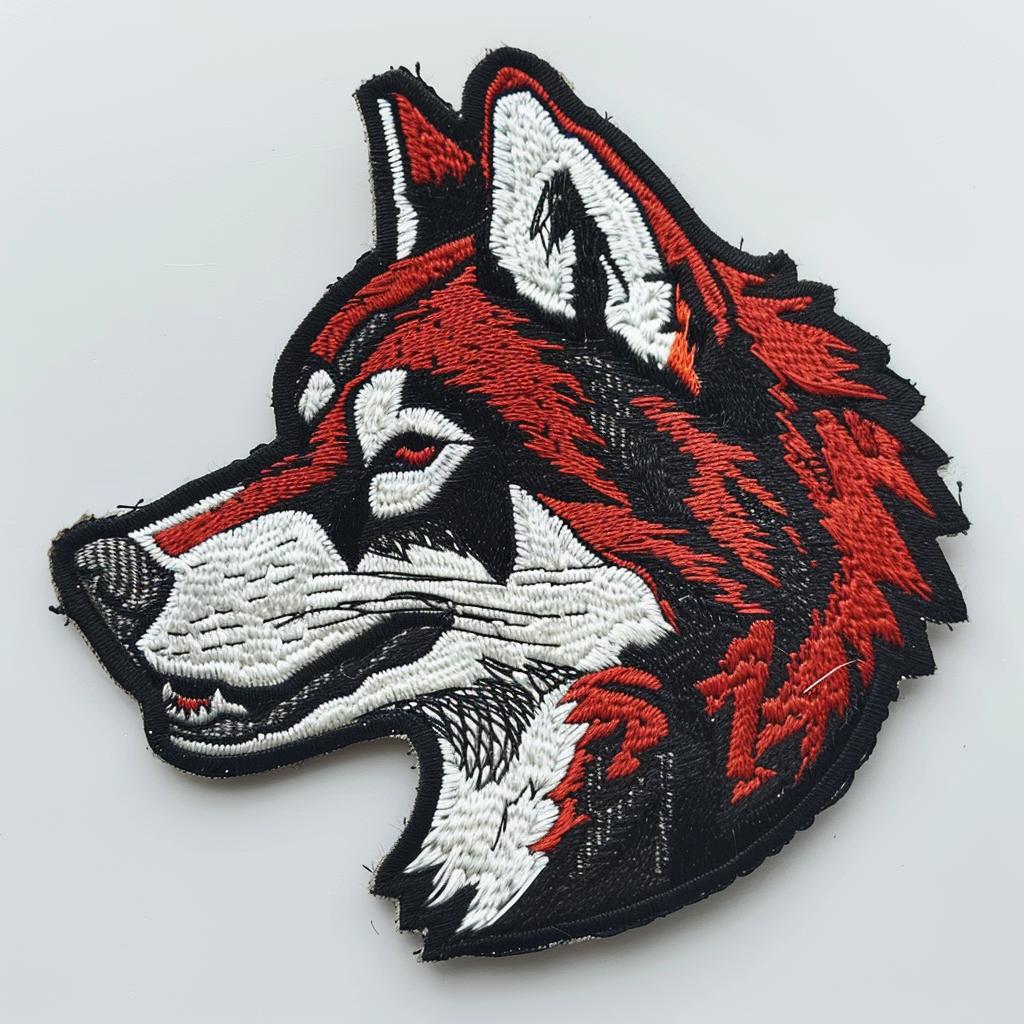 patch  embroidered  wolf  round  minimal  chenille  hip-hop  streetwear  animal  cool 961440