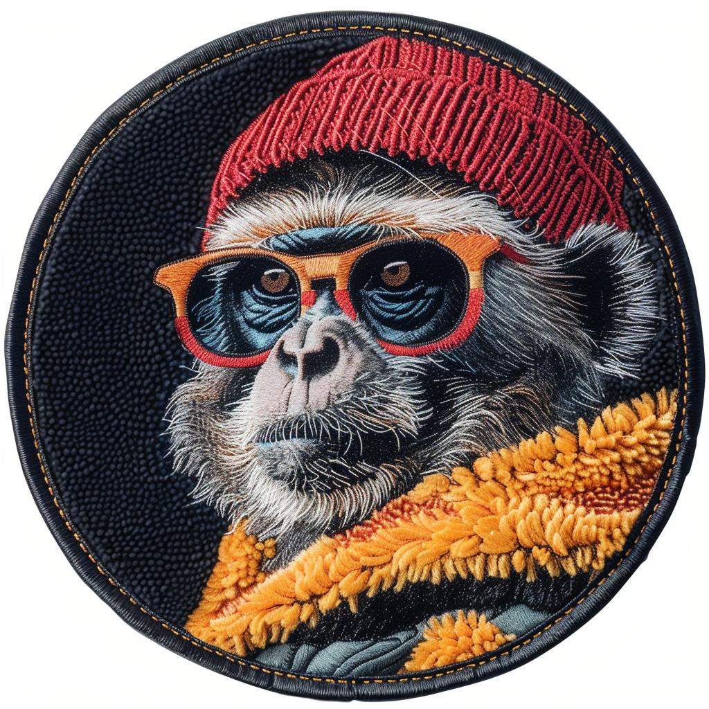 patch  embroidery  monkey  cool  chenille  hip-hop  streetwear  minimalist  design  whimsical 961452