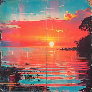 chromolithography  glitch  sunset  ocean  vibrant  colors  landscape  serene  reflection  dramatic 1041074