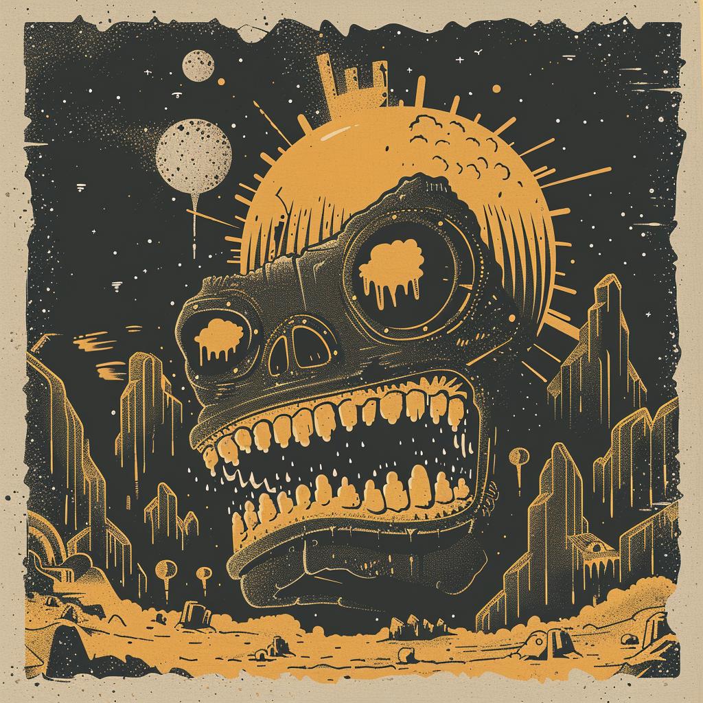 retro  sci-fi  illustration  dark  gouache  evil  deathmetal  epic  composition  poster 922172