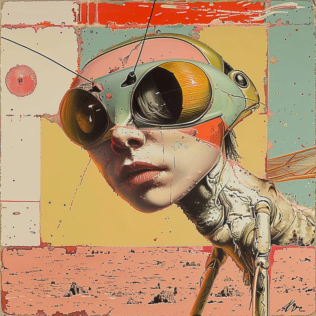 bug  glasses  impasto  portrait  colorful  quirky  funny  unique  whimsical  art 1015757