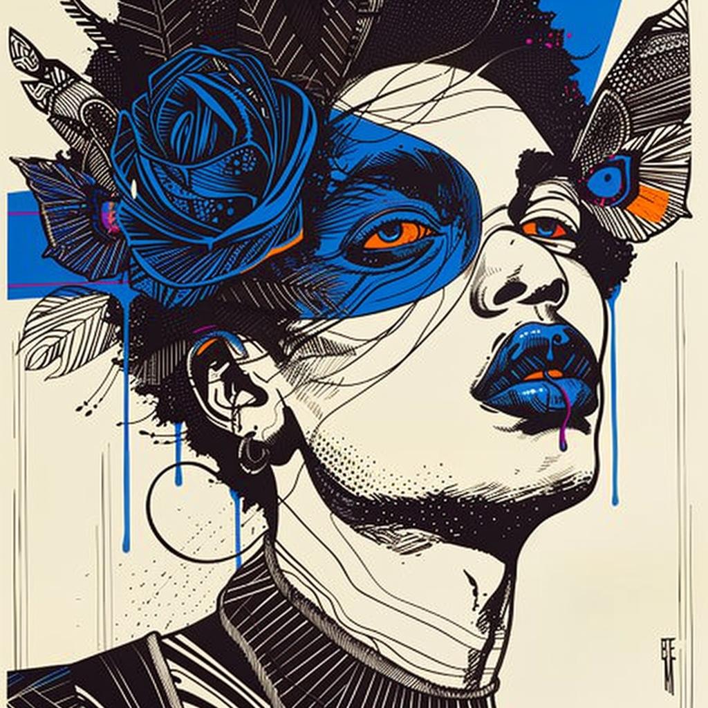 Dada  bluebird  man  four  eyes  art  poster  dripping  eye  makeup 939429