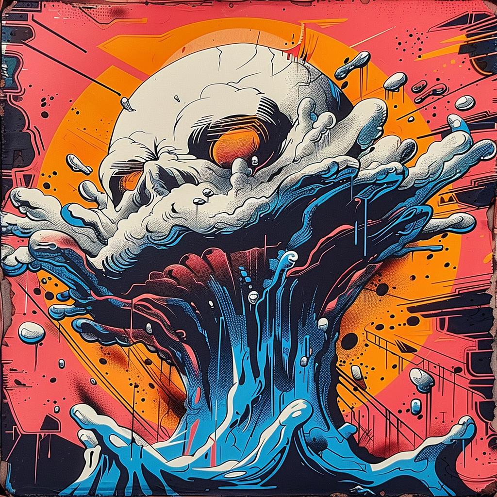 skull  water  poster  graphic  design  japanese  lettering  illustration  art  dark 949001