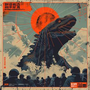 synthwave  dots  Godzilla  poster  symmetry  occult  floral  colorful  minimal  design 1038664