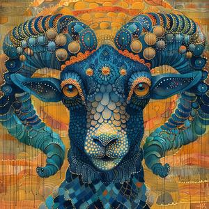 ram  blue  portrait  comic  vintage  background  art  illustration  creature  style 1076909
