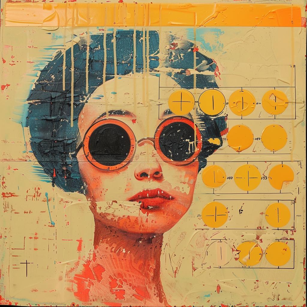 encaustic  paint  palette-knife  impasto  sunglasses  woman  Joan  Cornella  colorful  vivid 1016113