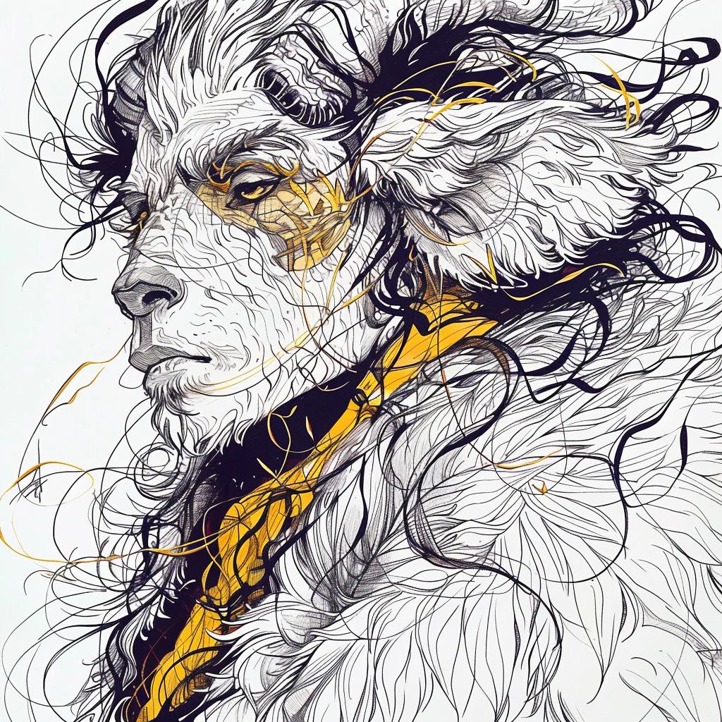 mythical  creature  hybrid  goat  longhair  drawing  unique  fantasy  essence  explored 953239