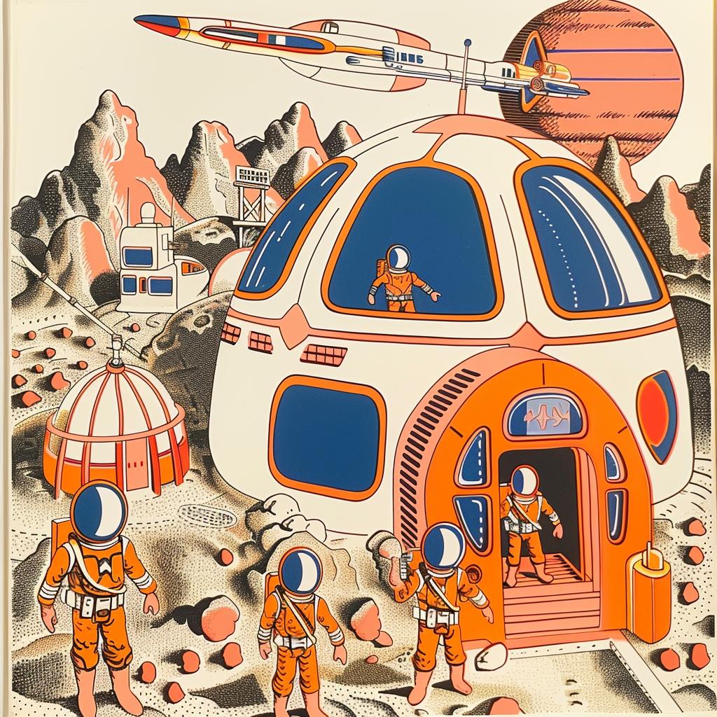 mars  solder  poster  movie  space  station  earth  whimsical  colorful  art 959638