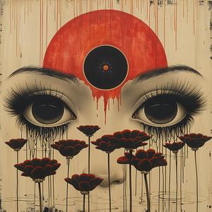 woman  red  eyes  flowers  symmetrical  design  minimal  art  nouveau  tattoo 1078653