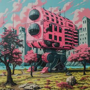 minimal  chromolithography  robot  city  futuristic  pink  simple  sci-fi  FrankLloydWright  SimonStalenhag 1037701