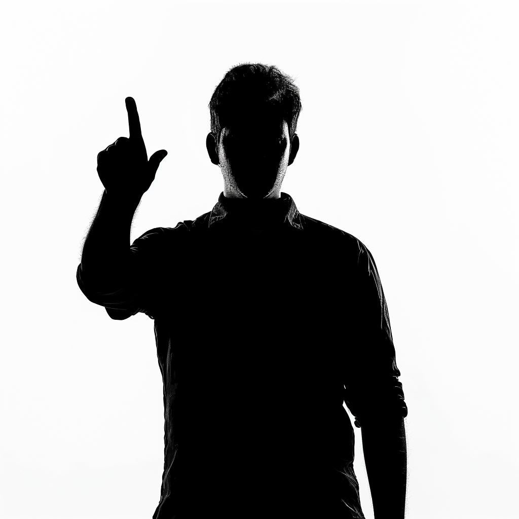 silhouette  man  ASL  pointer  black  illustration  white  background  gesture  sign 954125