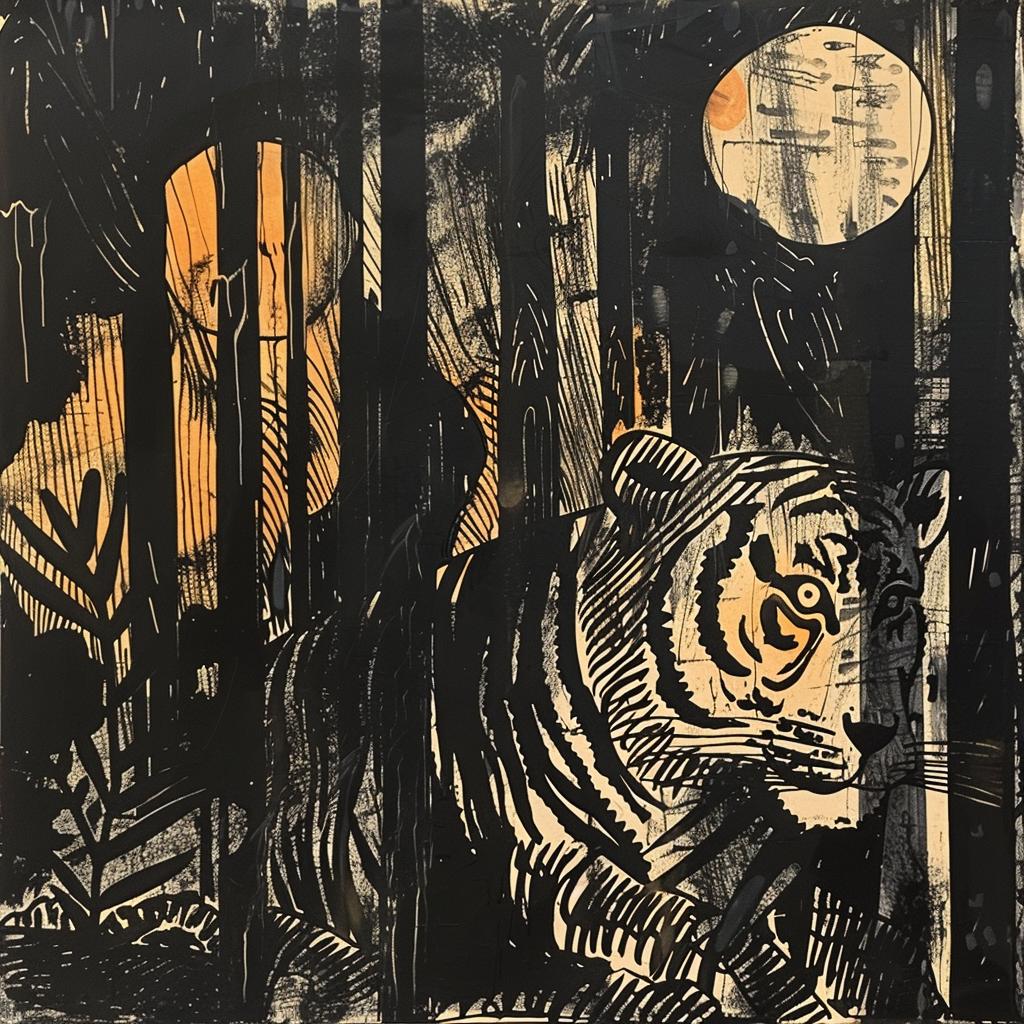 tiger  painting  forest  wildlife  vibrant  nature  realistic  colorful  dynamic  art 936373