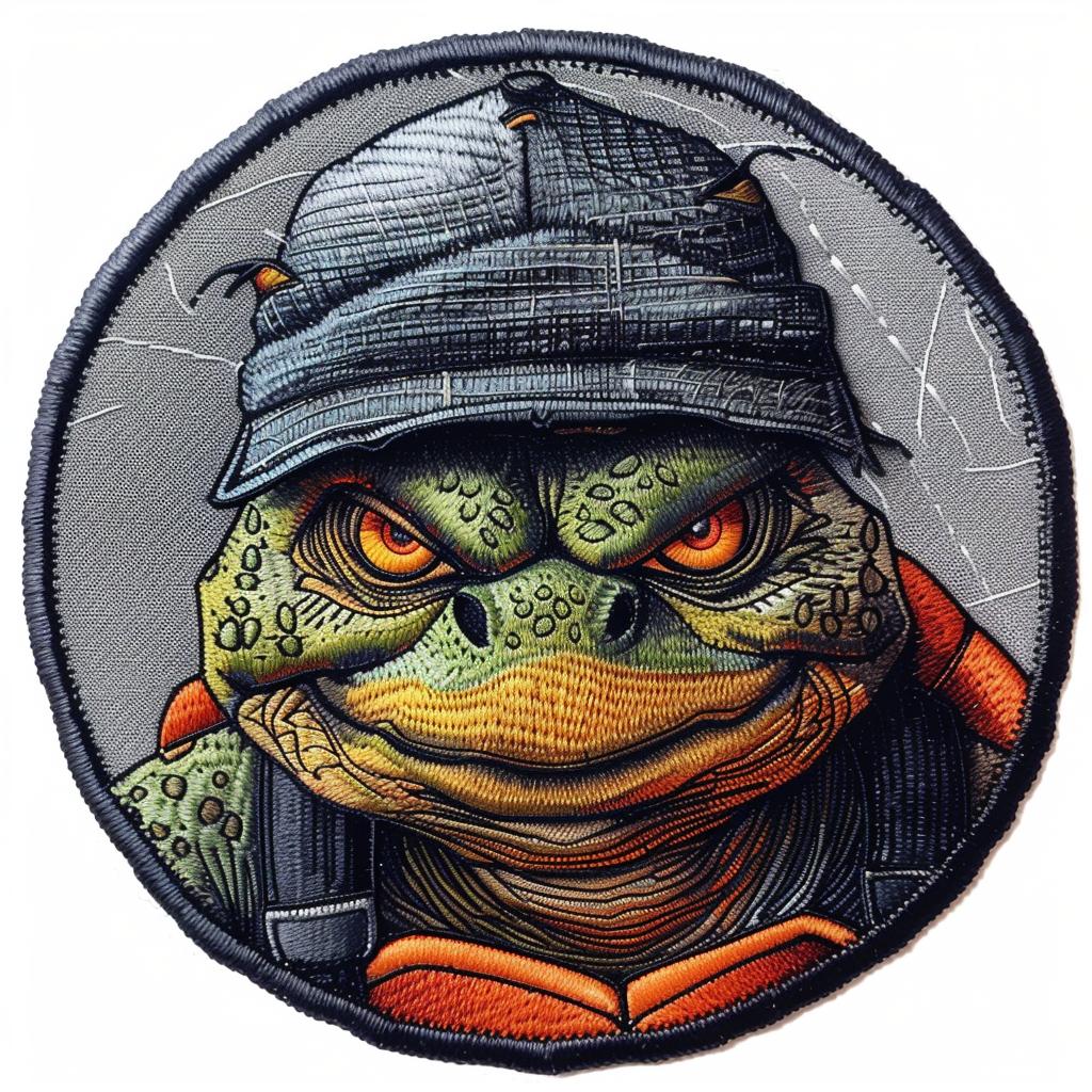 patch  turtle  helmet  angry  chenille  streetwear  contrast  simple  urban  cartoon 955095