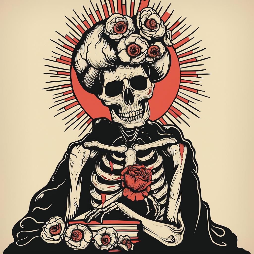 Art  McFarlane  Skeleton  Flowers  Day  Dead  Provocative  Naturalistic  Occult  Terror 936129