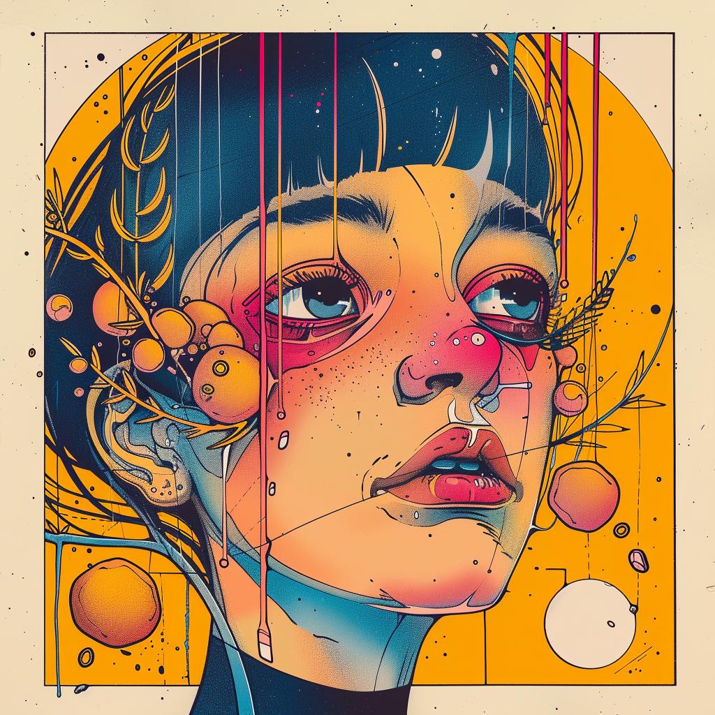 woman  face  colorful  paint  art  portrait  vibrant  creative  illustration  expressionistic 924544