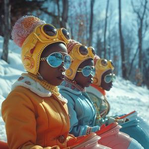 retro  futuristic  children  sled  action  photography  snow  60s  vintage  goggles 1074453