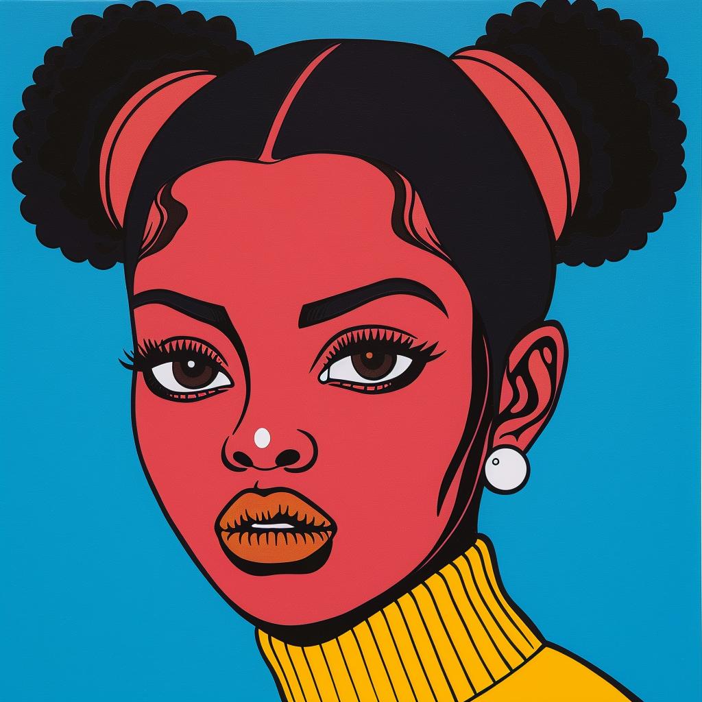 رسم توضيحي لفن البوب، امرأة سوداء، سترة، أسلوب أزياء، صورة شابة، ملونة 972471