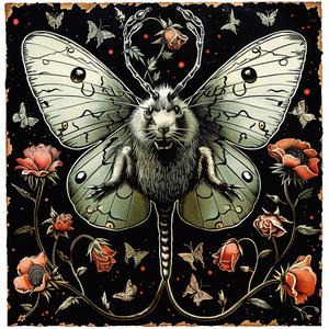 butterfly  flowers  mouse  chromolithography  whimsical  detailed  nature  insect  colorful  art 1049177