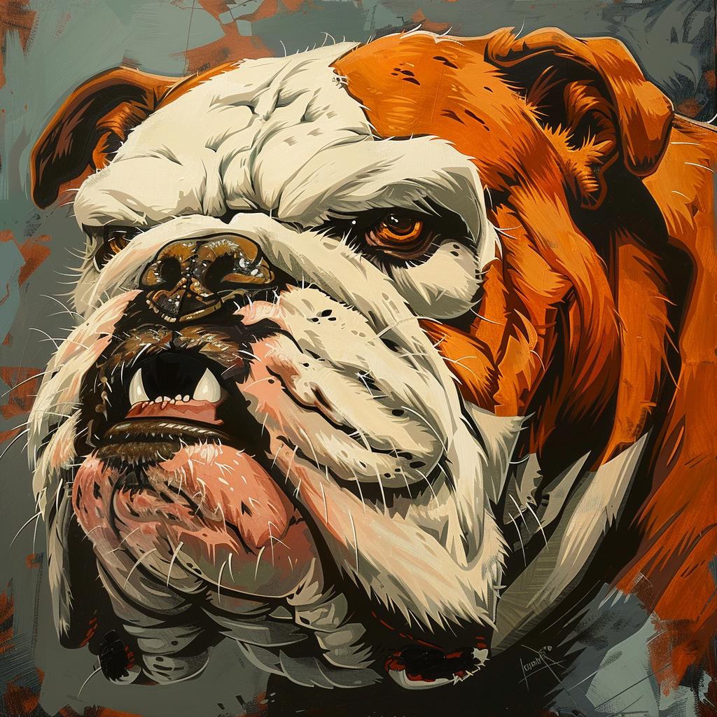 لوحة قماشية لحيوان بولدوغ من تصميم رالف باكشي، رسم كاريكاتوري ثنائي الأبعاد، 971212