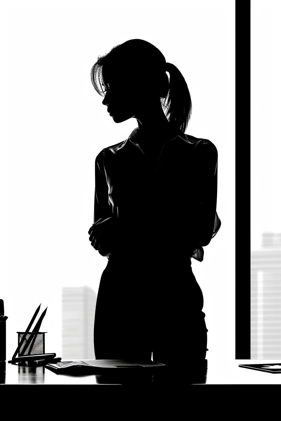 silhouette  woman  business  suit  vector  SVG  minimalist  professional  white  background 954534
