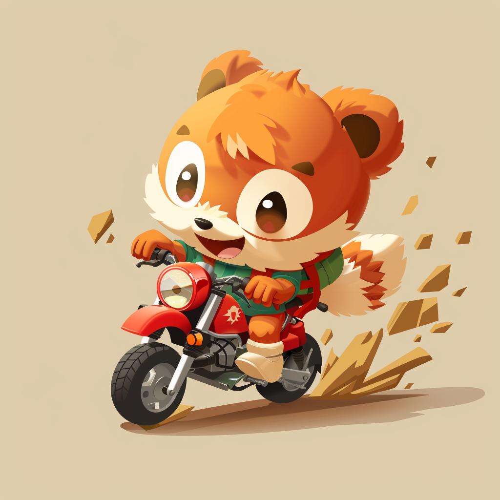 panda  motorcycle  cute  kawaii  cartoon  animal  whimsical  fun  colorful  playful 939764
