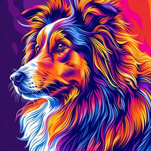 collie  dog  colorful  background  pet  animal  portrait  vivid  playful  art 1072001