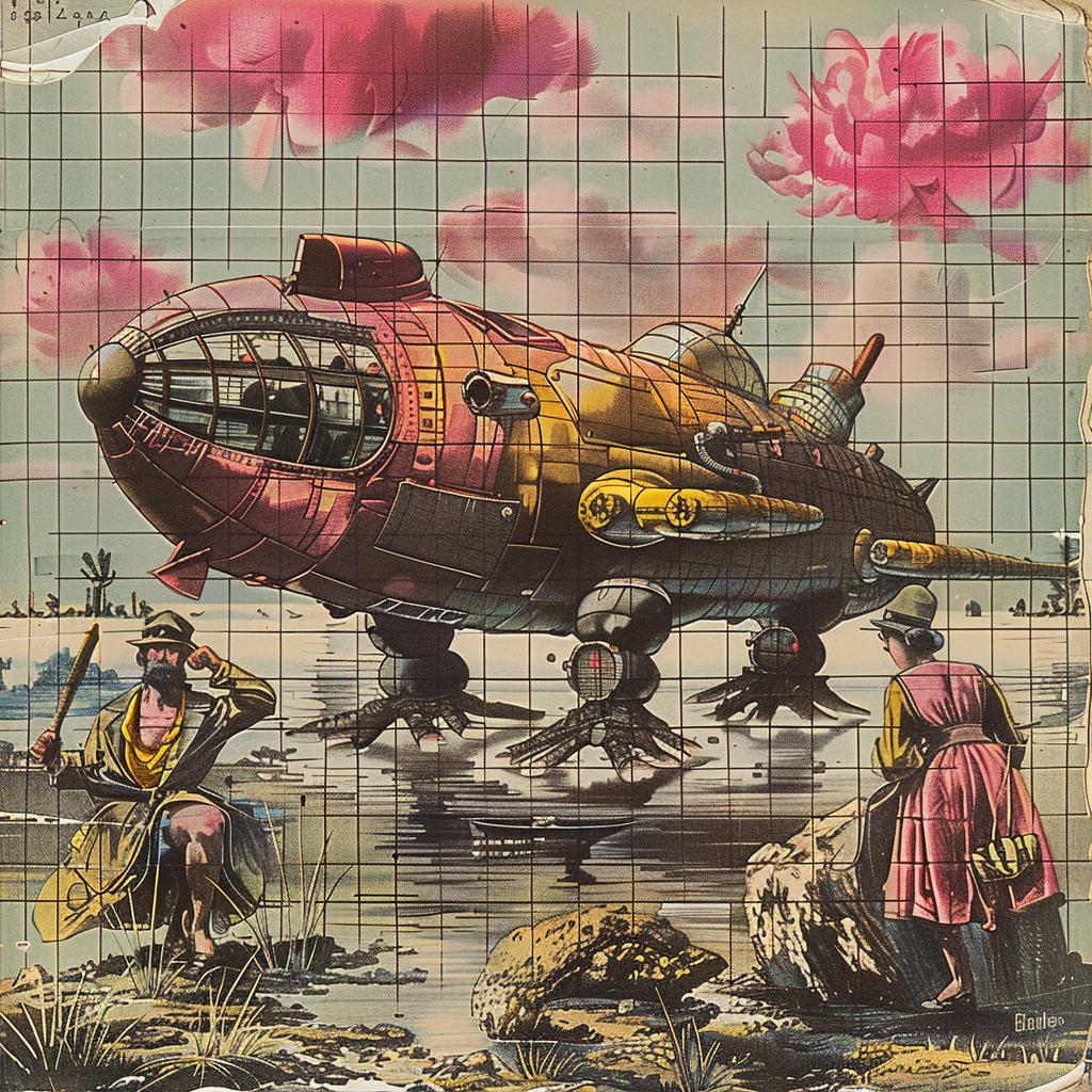 man  woman  plane  standing  drawing  relationship  chromolithography  vintage  art  interaction 1036155