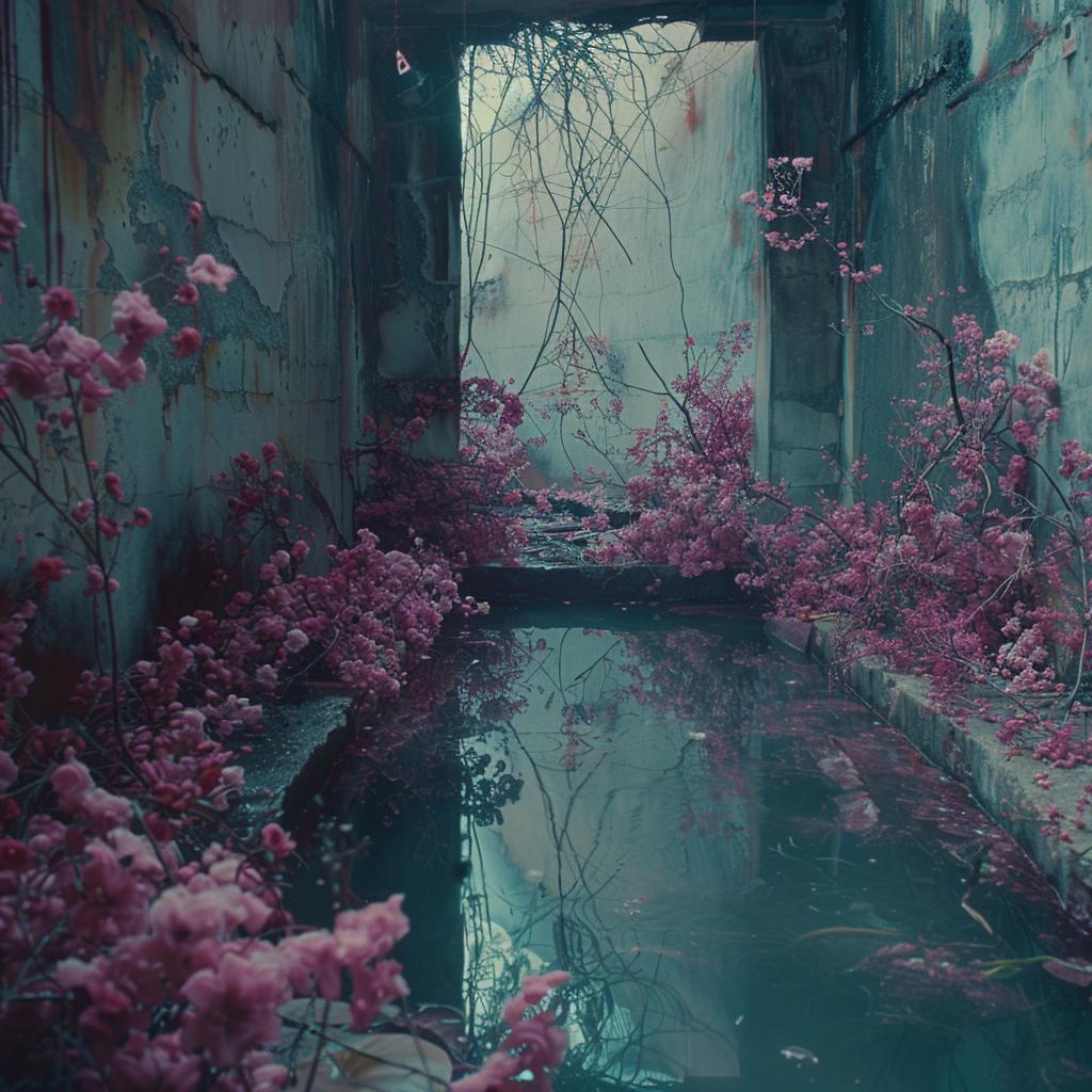 surreal  horror  alleyway  flowers  water  crazy  evil  dark  pastel  pinks 972021
