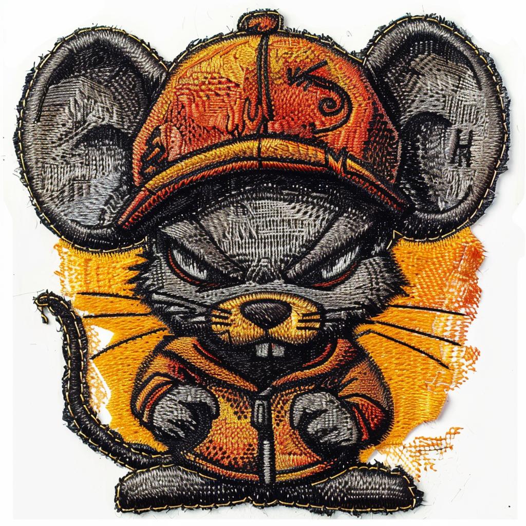 patch  mouse  hat  chenille  contrast  streetwear  angry  embroidery  minimal  colors 954830