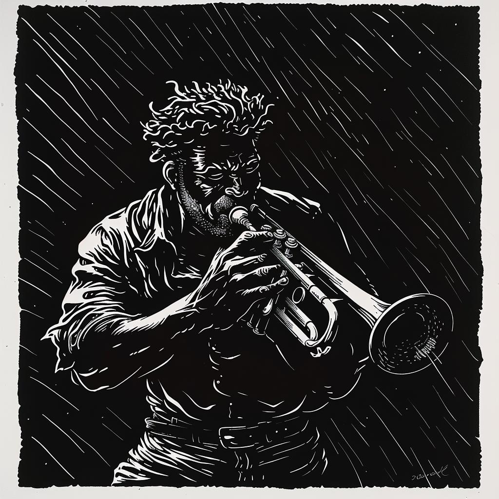 trumpet  drawing  man  music  passion  black  white  emotion  art  portrait 1025746