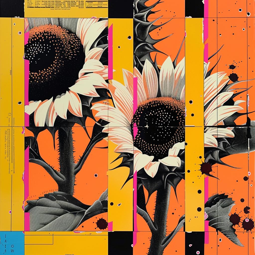 sunflowers  perspective  dark  sky  nighttime  arctic  weather  giraud  colorful  canvas 1021080