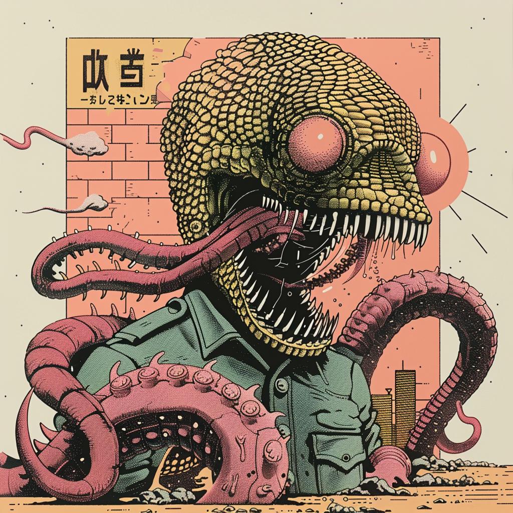poster  octopus  man  suit  whimsical  illustration  surreal  artwork  graphic  design 947589