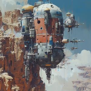 futuristic  city  cliff  Chris  Foss  Moebius  Stalenhag  complex  landscape  infrastructure 1074883