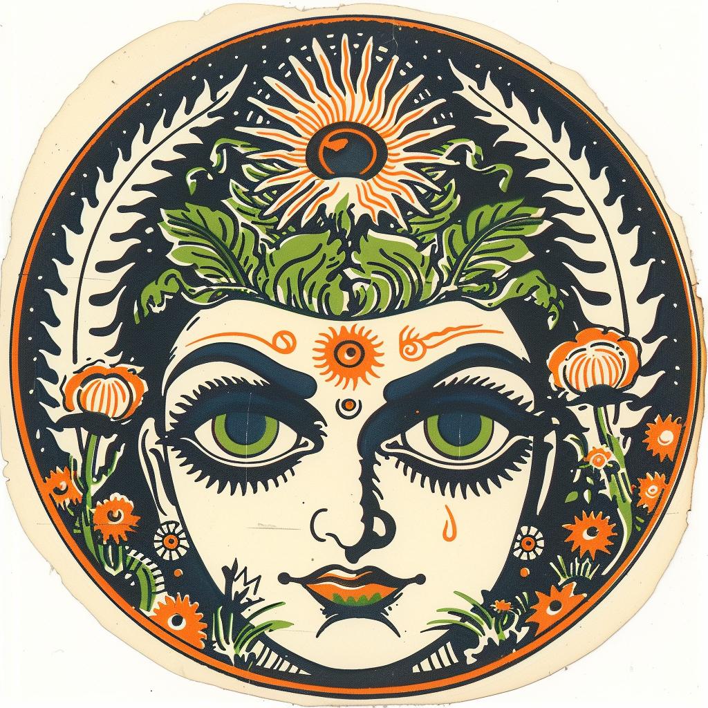 provocative  art  interdisciplinary  well-being  symbols  woman  face  sticker  emek  metaphysical 934717
