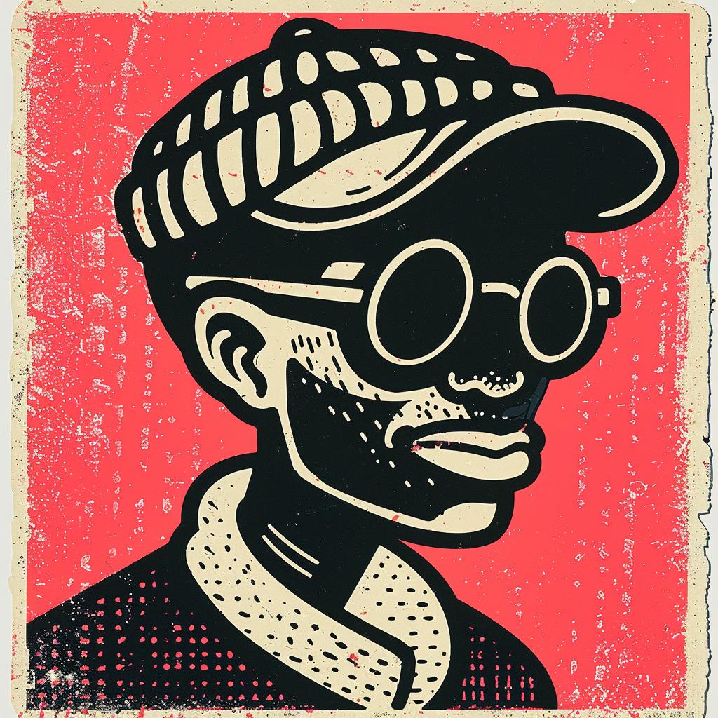 poster  character  black  man  hat  glasses  streetwear  minimal  simple  art 950094