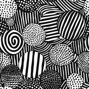 نمط أسود أبيض نقاط دوائر جرافيك أحادي اللون تصميم تجريدي popart 1039088