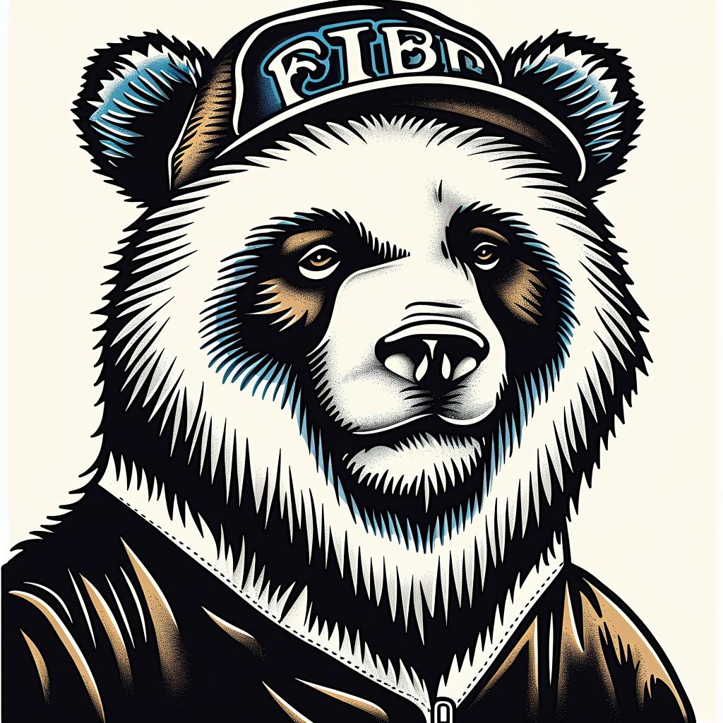 panda  bear  baseball  cap  jacket  cartoon  illustration  animal  art  character 962411