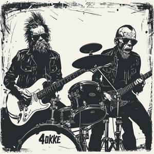 punk  band  guitarist  drummer  block  printing  4K  music  performance  members 1077117