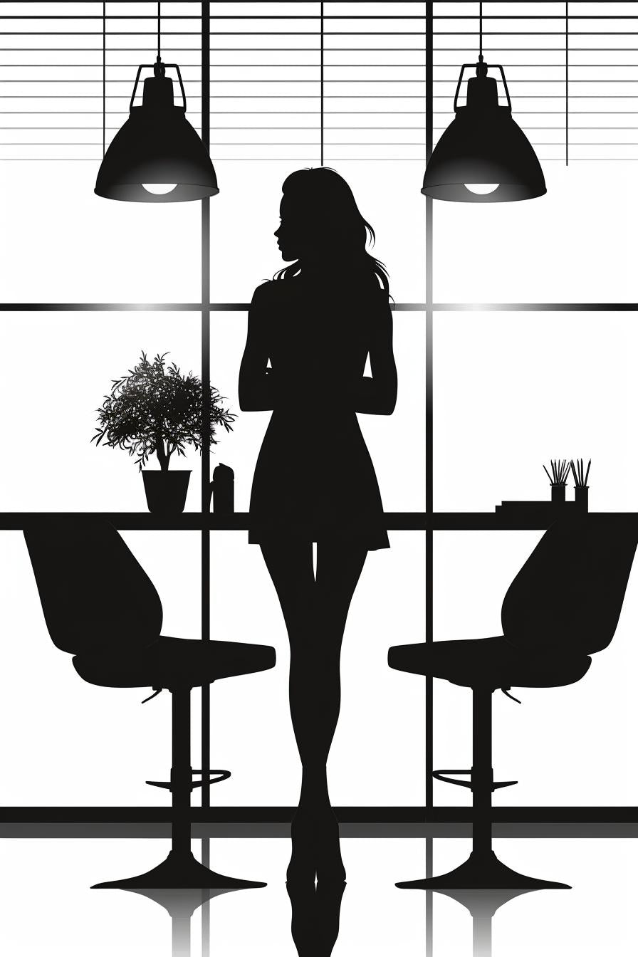 silhouette  woman  business  office  vector  SVG  minimalist  professional  white  background 954540