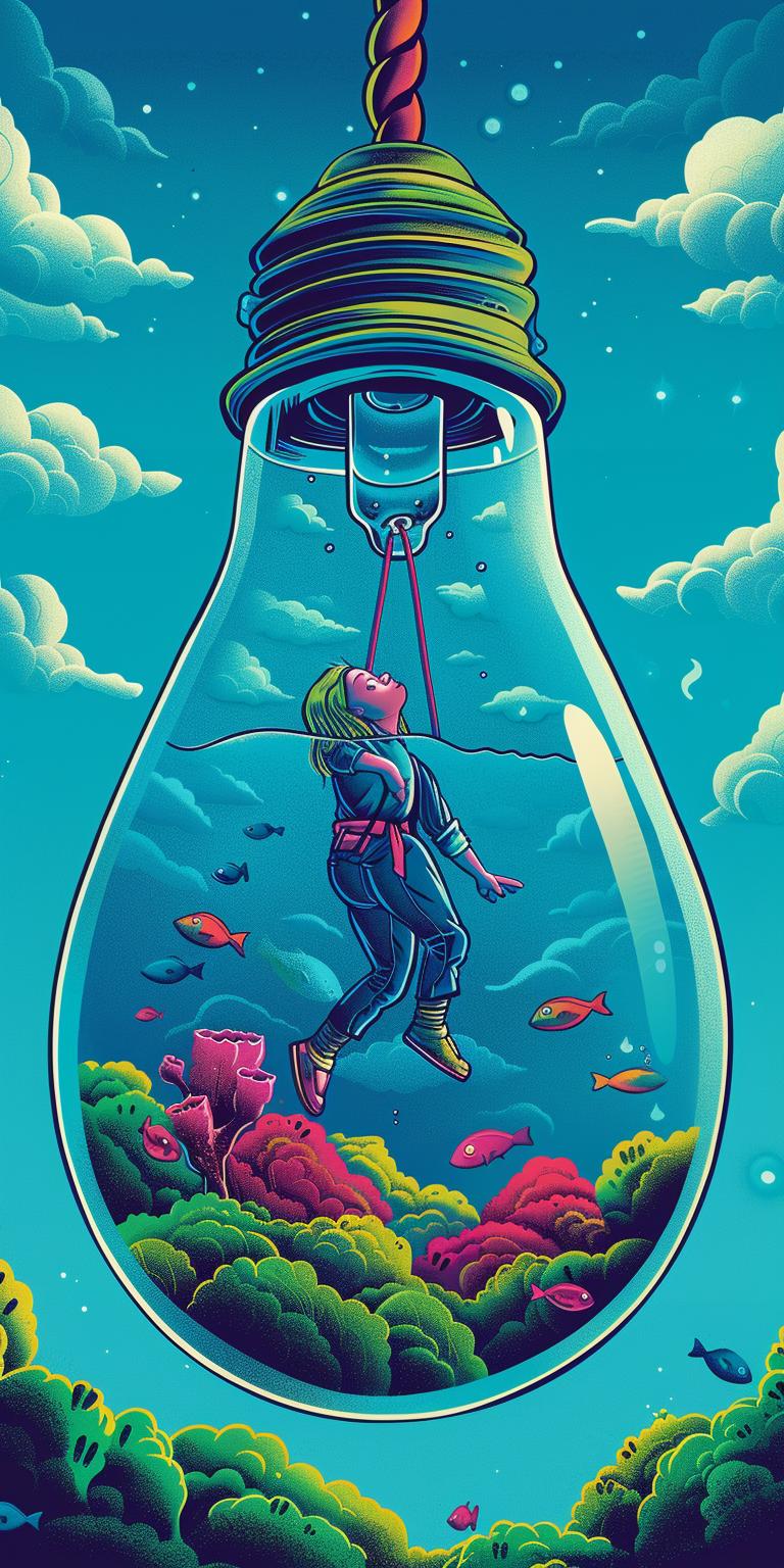 lightbulb  liquid  drowning  person  poster  conceptual  art  surrealism  emotional  visual 940606