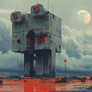 robot  field  sky  futuristic  landscape  technology  surreal  fantasy  orange  red 1040517