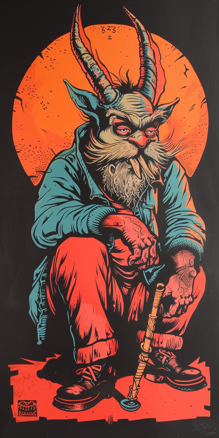 rockwell  naturalistic  beard  pipe  old  man  occult  spiritual  dark  poster 930131