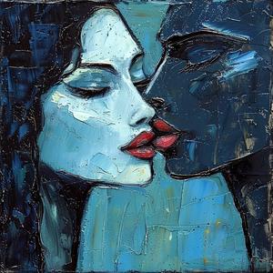 painting  Romare  Bearden  expressionism  romantic  surreal  couple  nature  emotion  faces 1039017