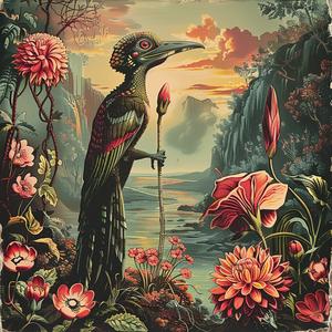 bird  flowers  tree  painting  chromolithography  nature  vibrant  colorful  artwork  scenic 1049494