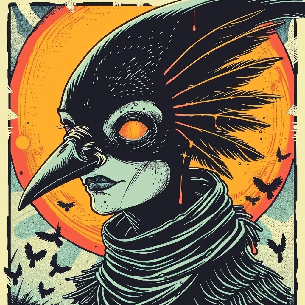 naturalistic  spiritual  terror  darkarts  poster  bird  graphic  minimal  occult  illustration 926024