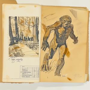 man  forest  sketch  tree  nature  artwork  Symbolist  Riisograph  drawing  illustration 1037276