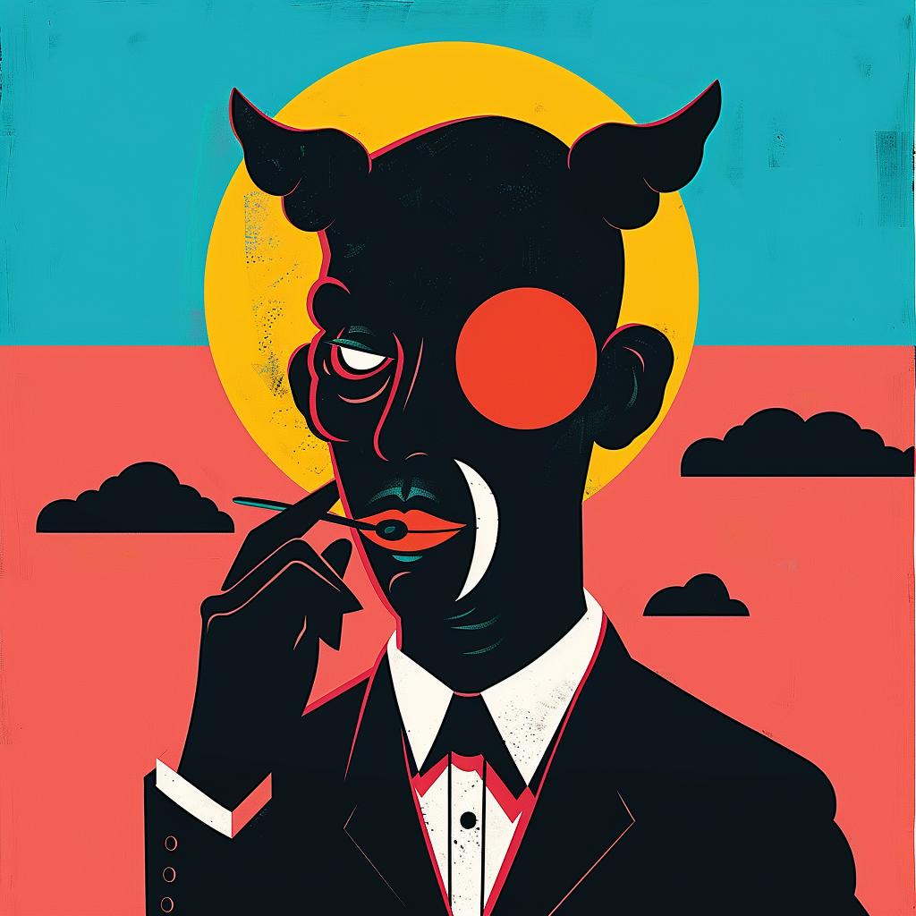devil  cigarette  smoking  cartoon  humor  surreal  dark  fantasy  album  cover 1018910