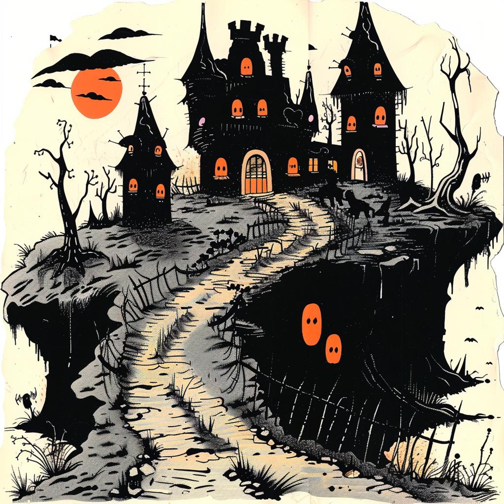 haunted  castle  drawing  black  white  illustration  Shaun  Tan  Gorey  art 927360