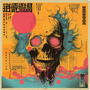 skull  writing  Chinese  chromolithography  Peter Max  poster  art  graphic  colorful  surreal 1039467
