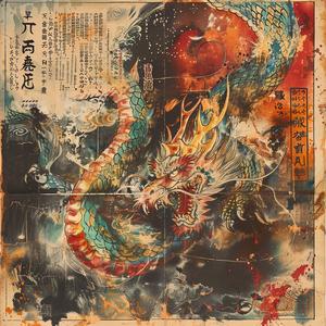 dragon  woman  wall  colorful  painting  Japanese  Bromoil  print  tattoos  avant-garde 1036619